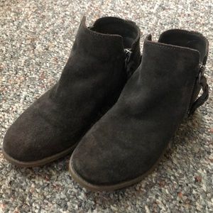 Dark Grey Suede Ankle Booties